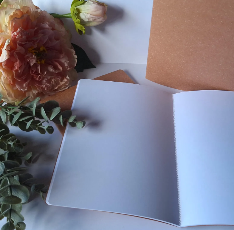 Blushed Pink Terracotta Notebook with recycled cover and stitched spine - A5 A6 A7