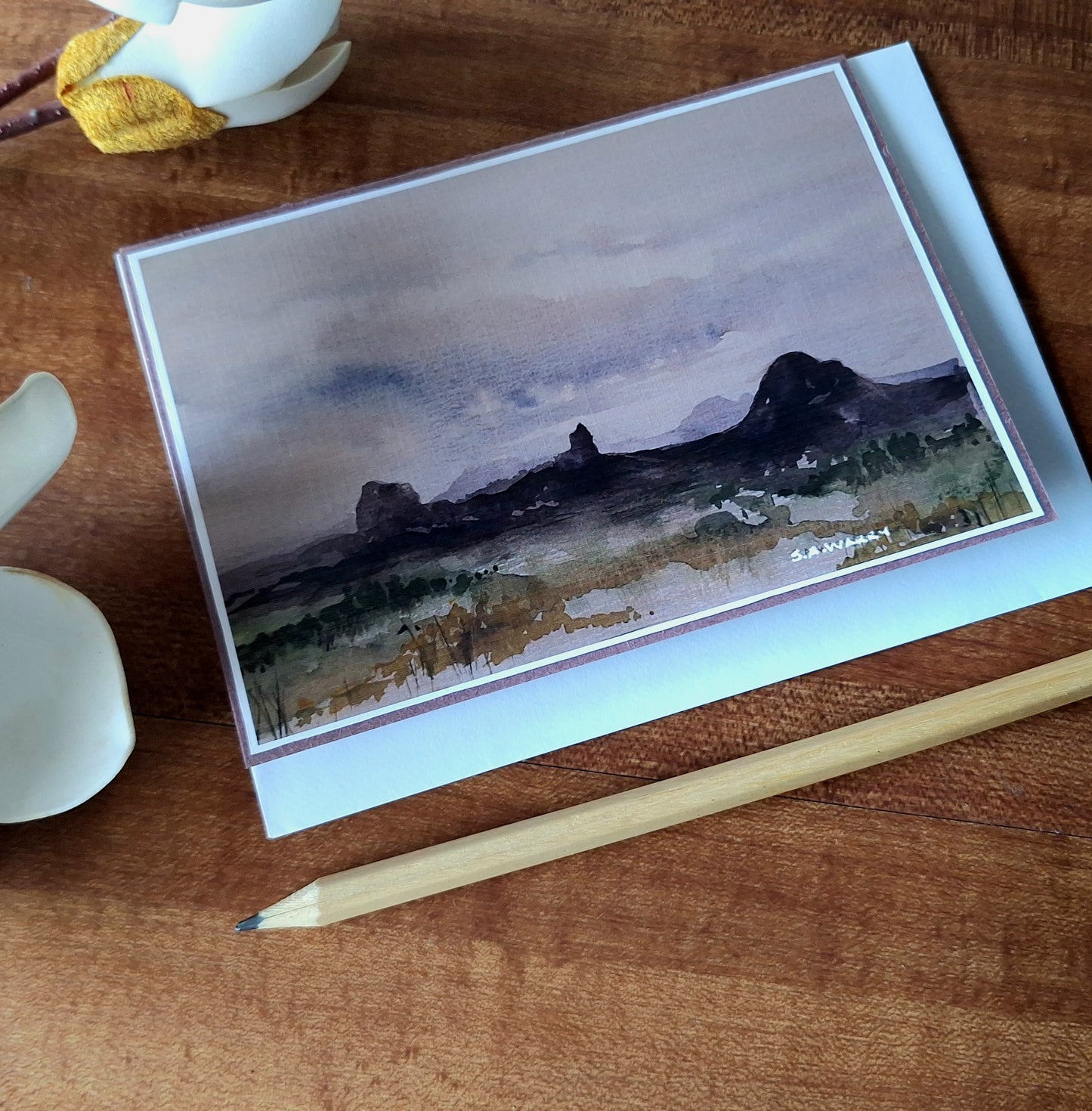 Greeting Card - Glasshouse Mountains - Moody Weather