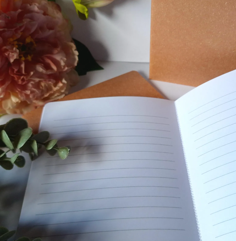 Blushed Pink Terracotta Notebook with recycled cover and stitched spine - A5 A6 A7