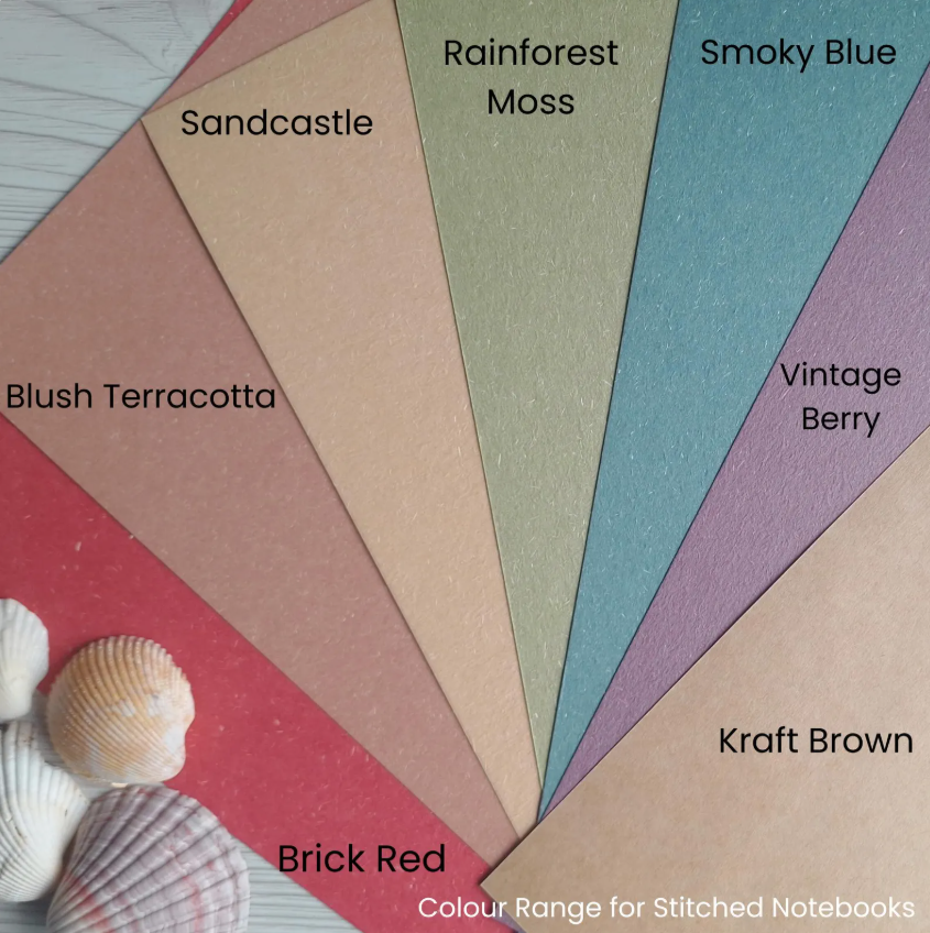 Coffee Lovers Gift. A5 Handmade Notebook Journal with recycled, textured covers.