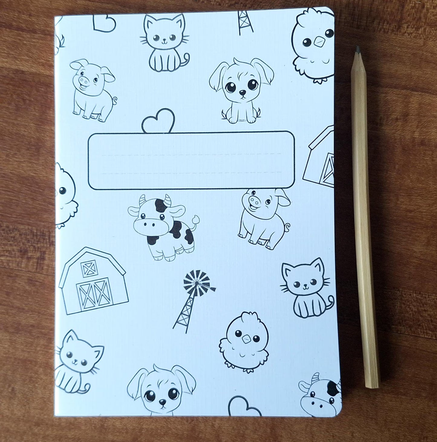 Farmyard Friends Notebook with lines - A5