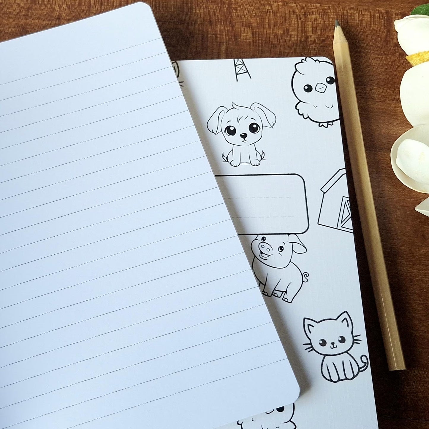 Farmyard Friends Notebook with lines - A5