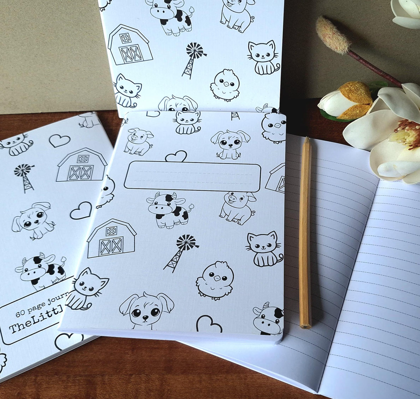 Farmyard Friends Notebook with lines - A5