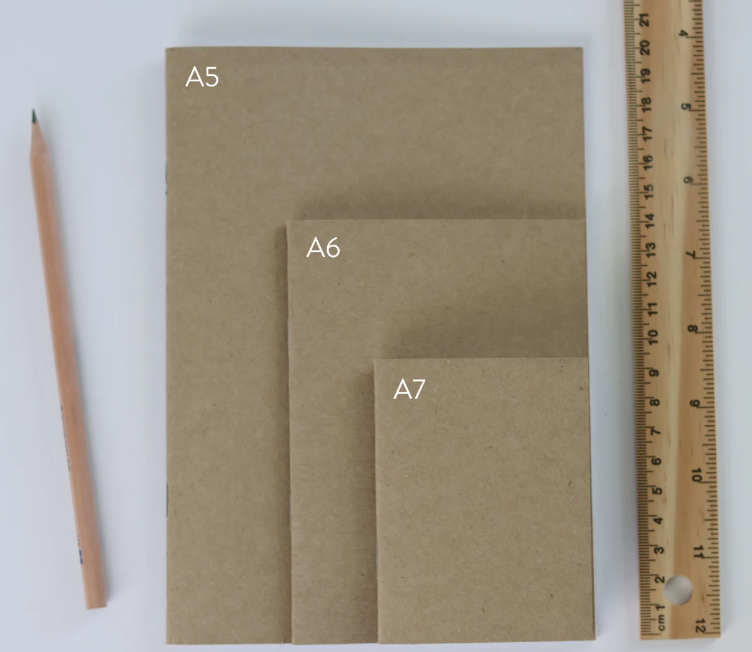 Blushed Pink Terracotta Notebook with recycled cover and stitched spine - A5 A6 A7