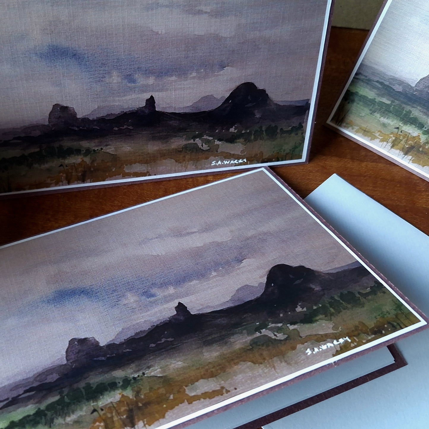 Greeting Card - Glasshouse Mountains - Moody Weather