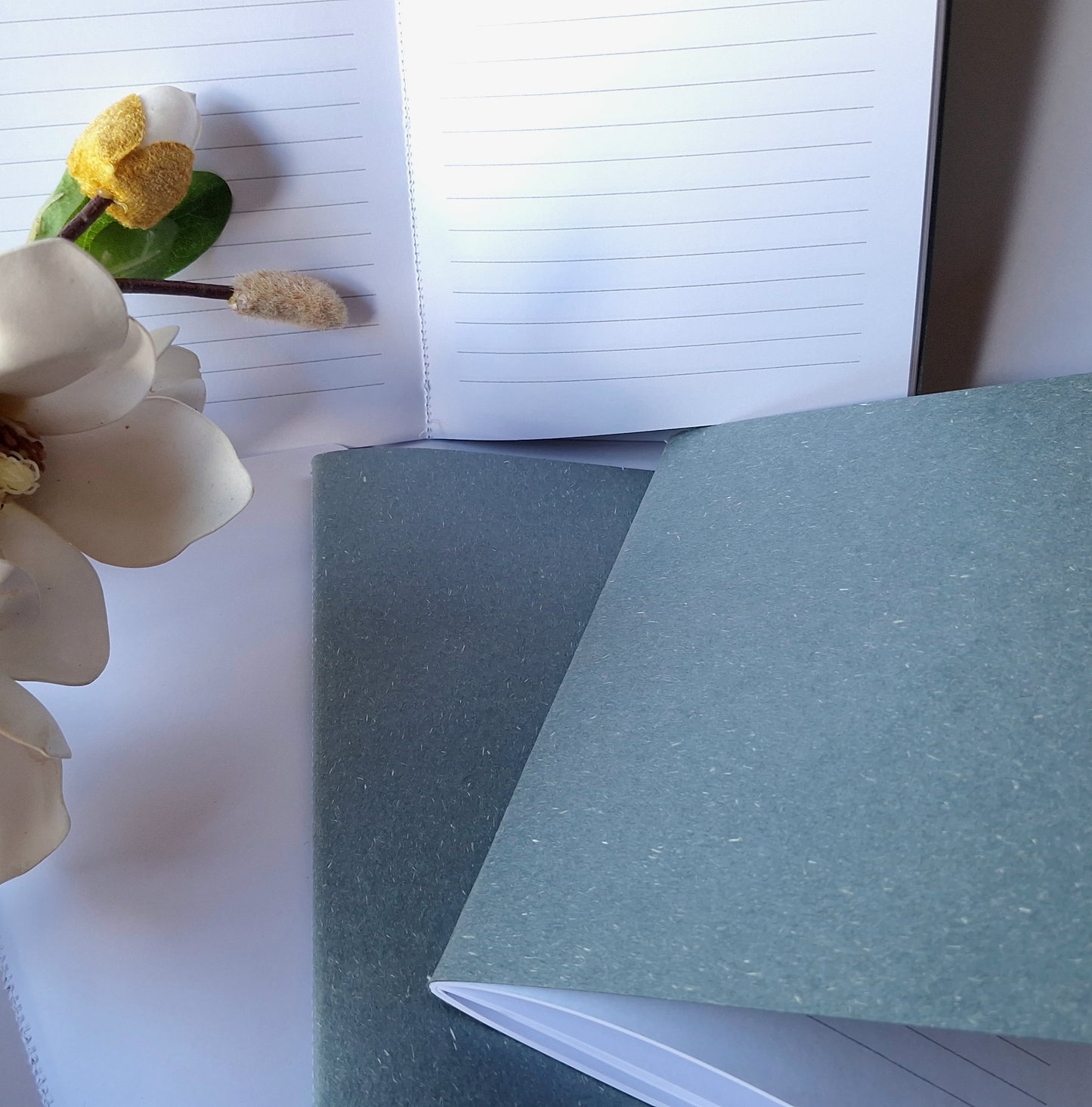 Smoky Blue Notebook with recycled cover and stitched spine - A5 A6 A7