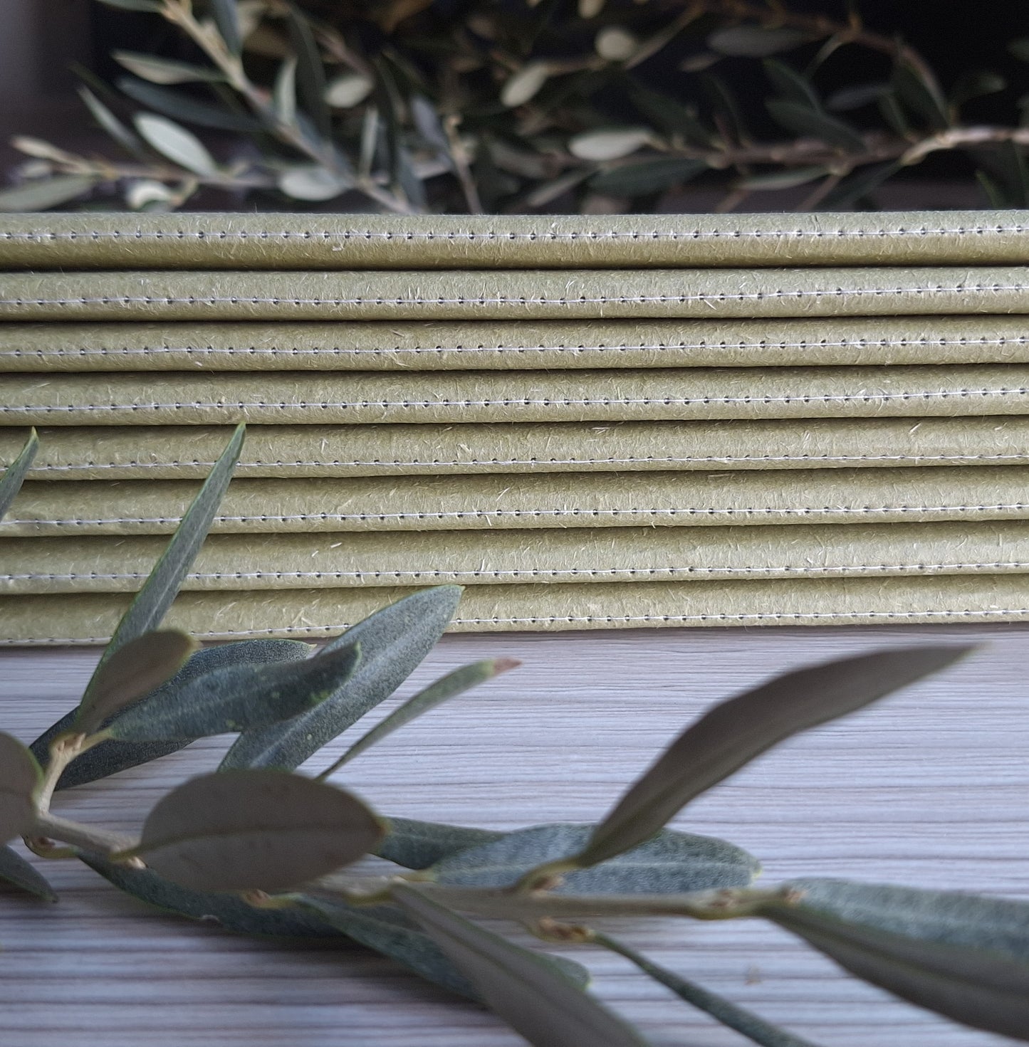 Rainforest Moss Green Notebook with Recycled Cover and Stitched Spine - A5 A6 A7