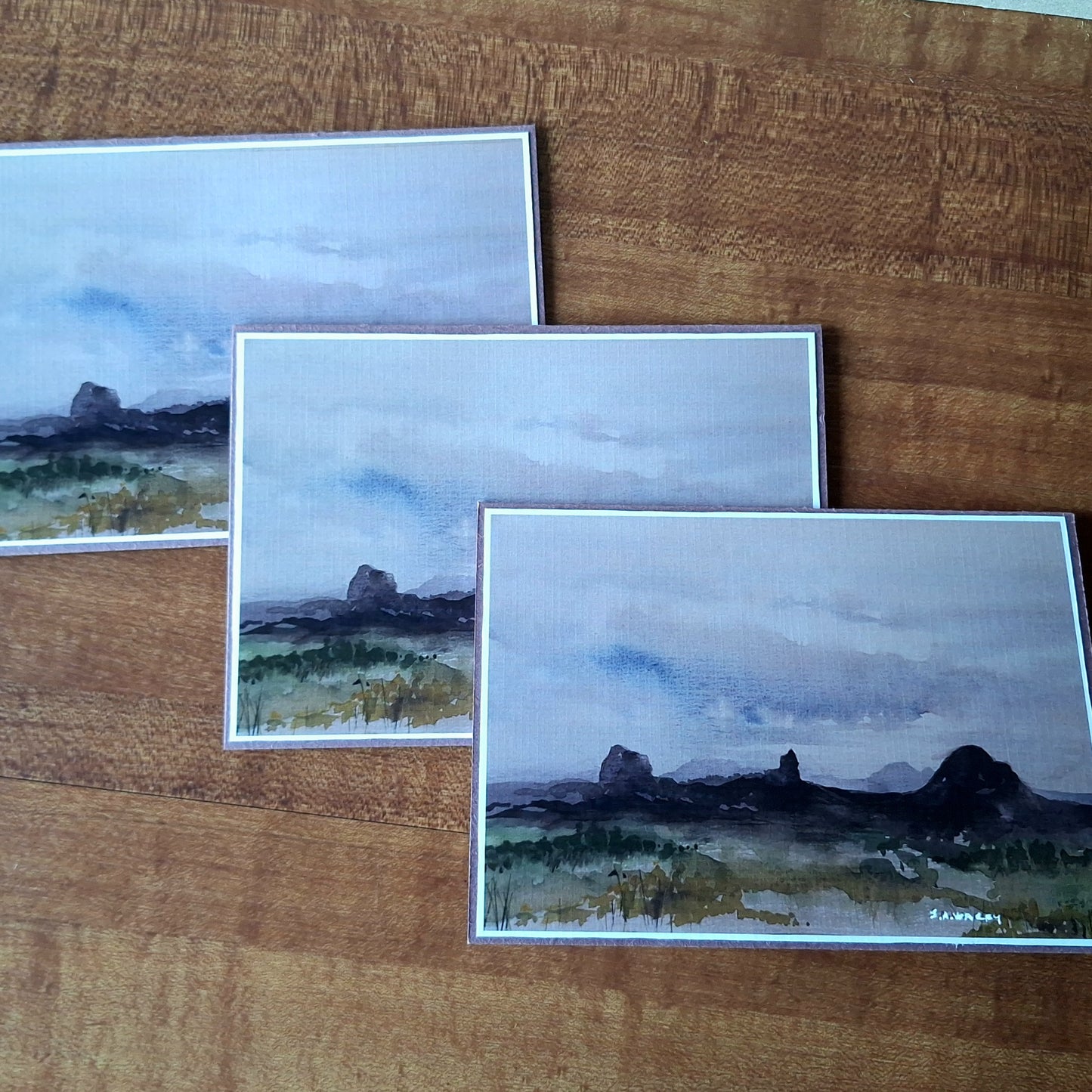 Greeting Card - Glasshouse Mountains - Moody Weather