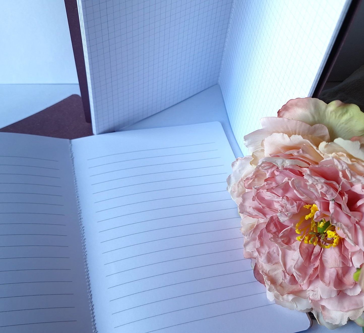 Vintage Berry Purple Notebook with Recycled Cover and Stitched Spine - A5 A6 A7