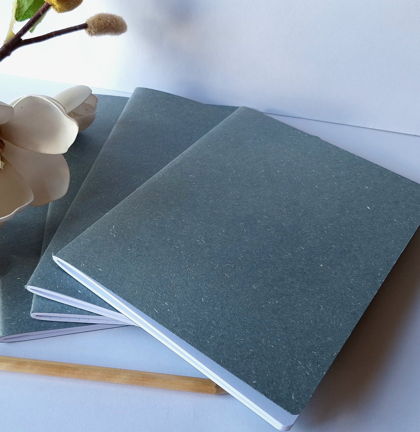 Smoky Blue Notebook with recycled cover and stitched spine - A5 A6 A7