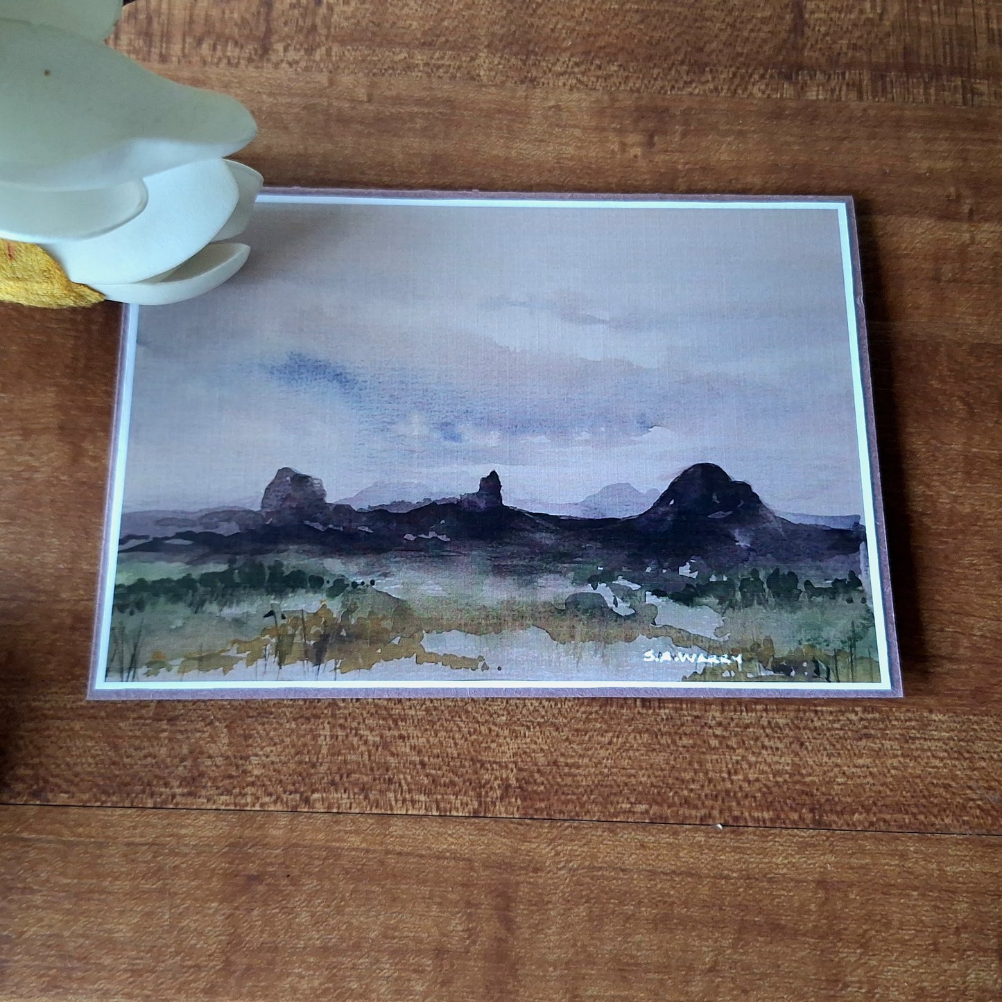 Greeting Card - Glasshouse Mountains - Moody Weather