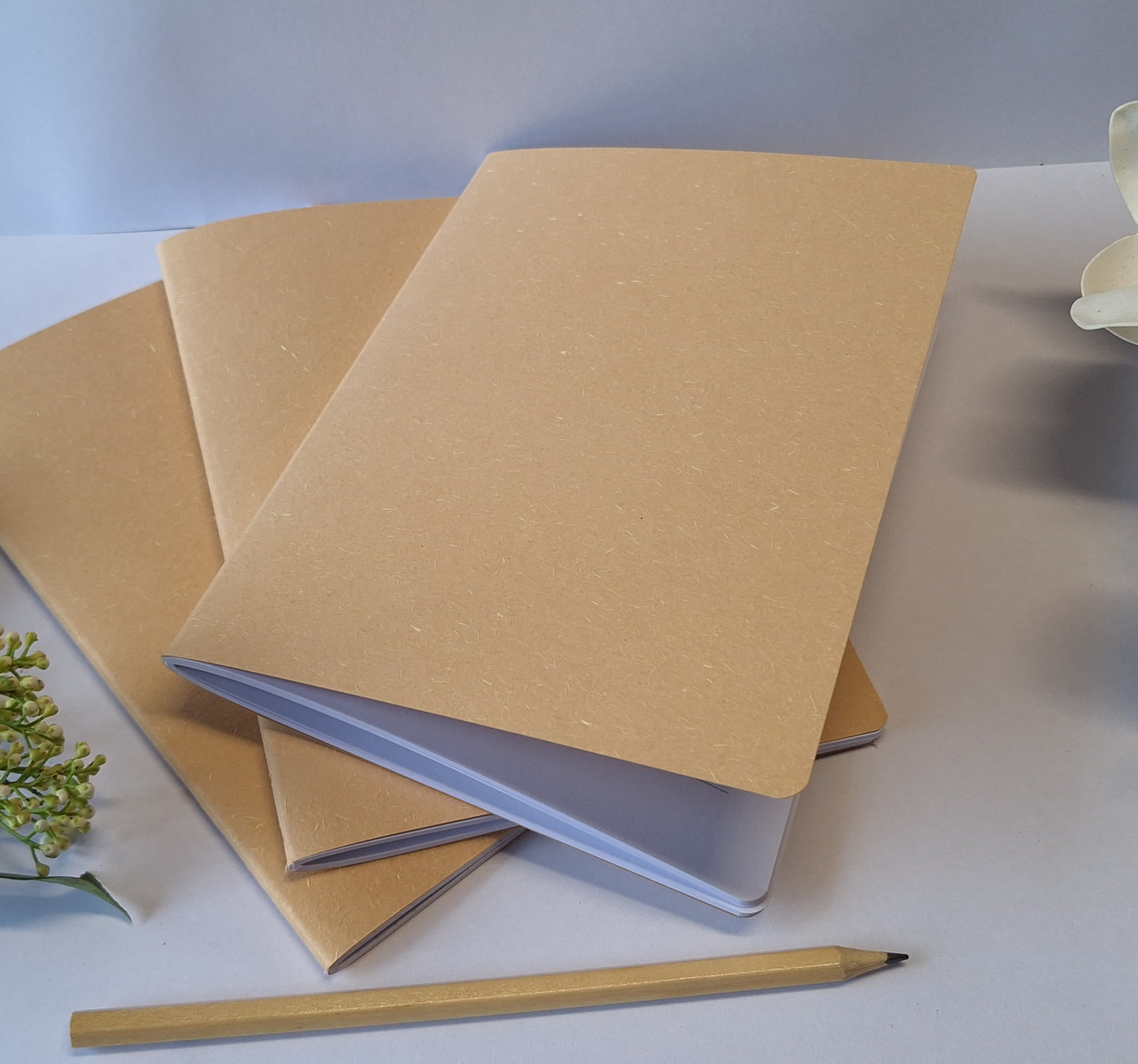 Sandcastle Sandy Coloured Notebook with Recycled Cover and Stitched Spine - A5 A6 A7