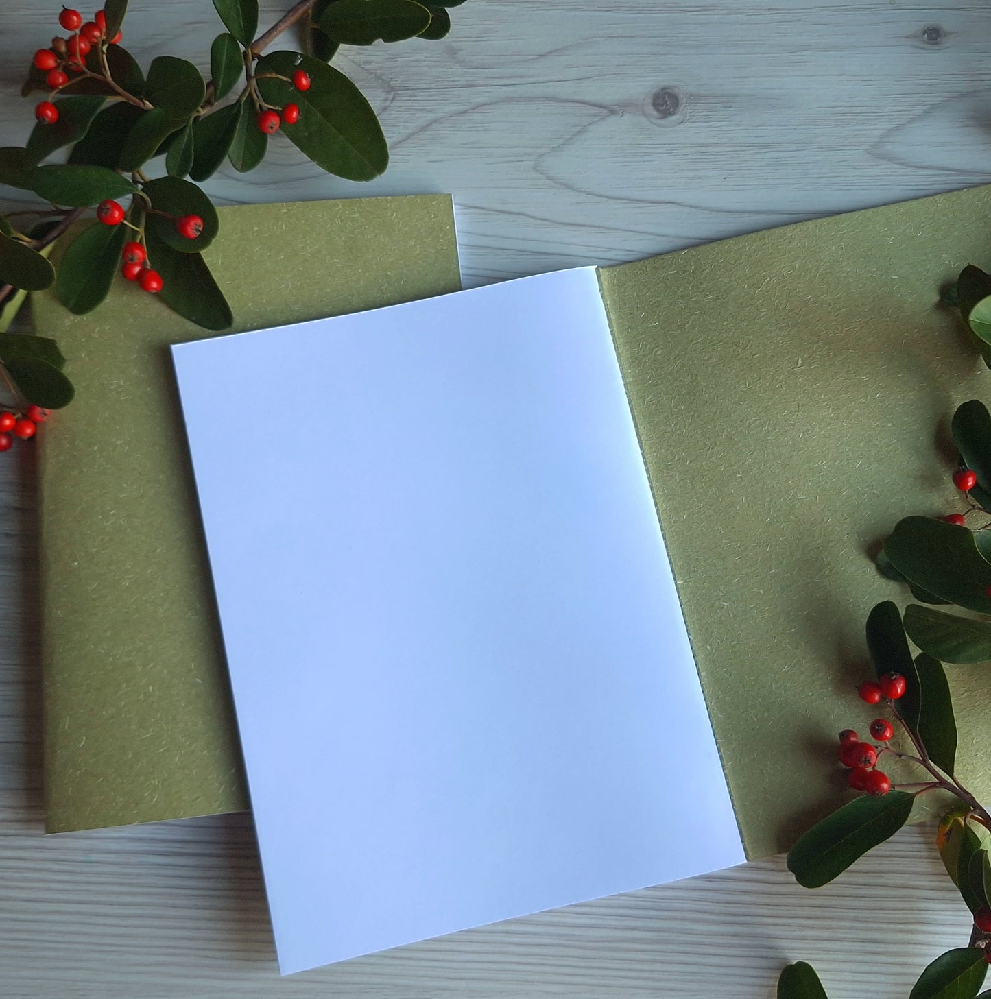 Rainforest Moss Green Notebook with Recycled Cover and Stitched Spine - A5 A6 A7