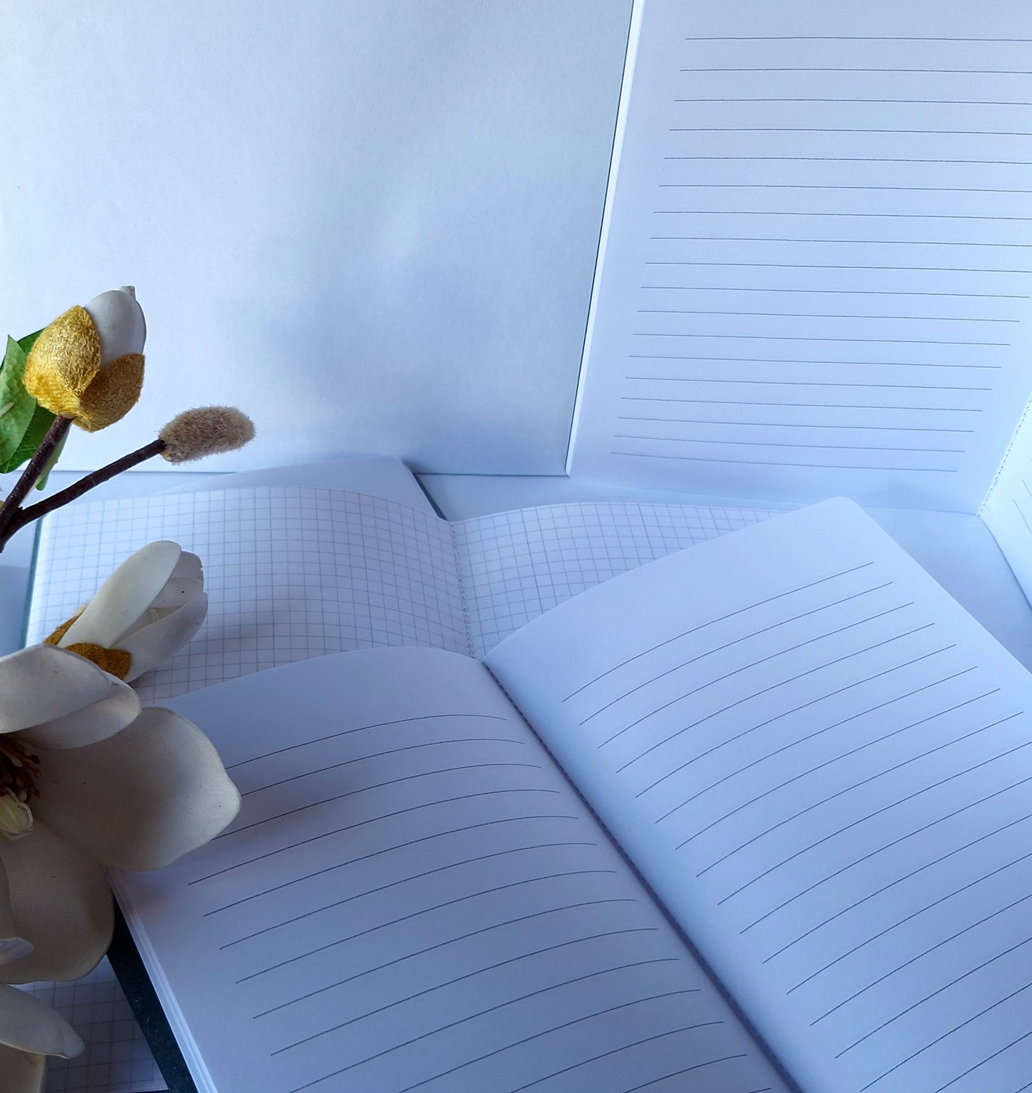 Smoky Blue Notebook with recycled cover and stitched spine - A5 A6 A7