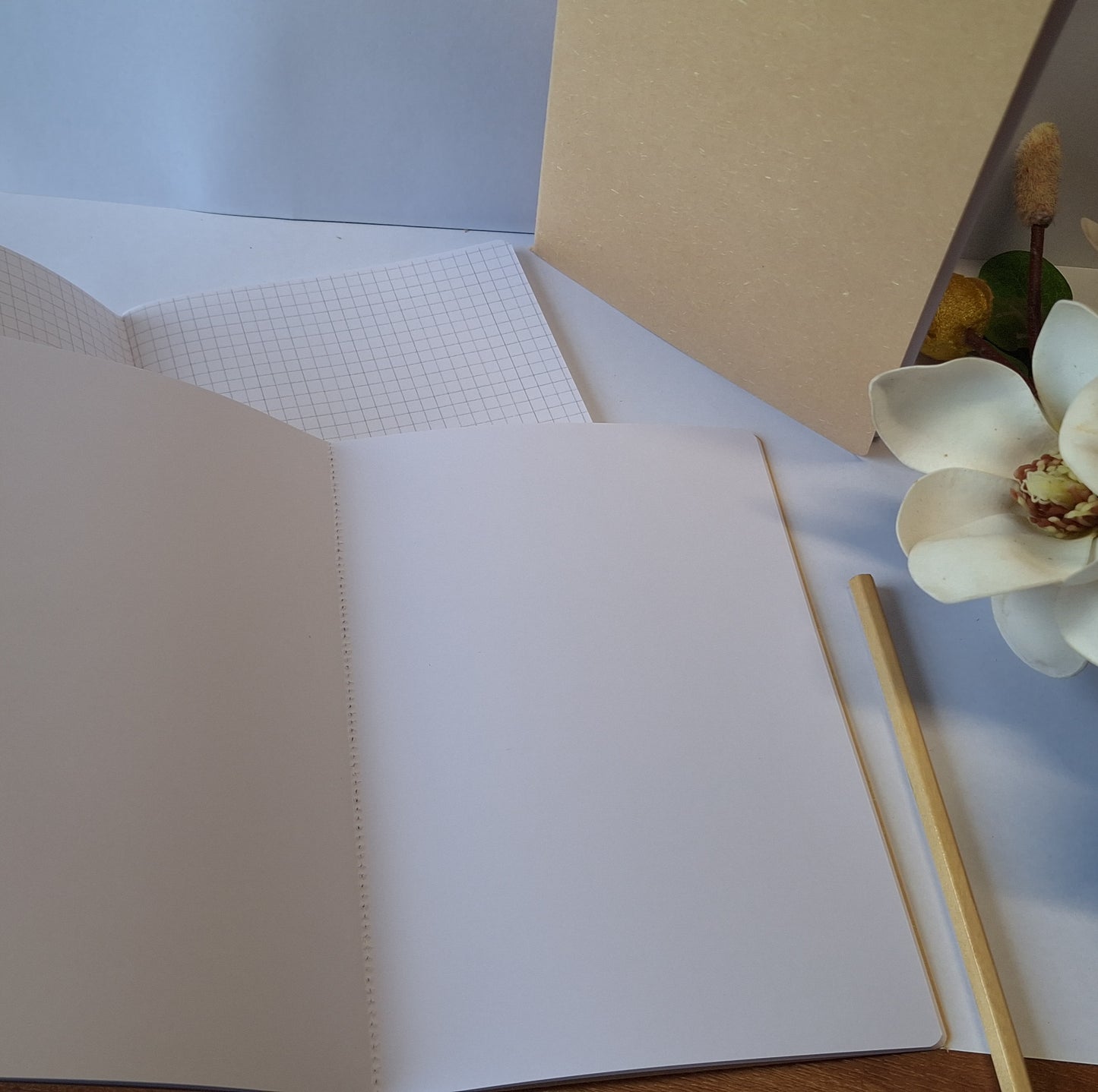 Sandcastle Sandy Coloured Notebook with Recycled Cover and Stitched Spine - A5 A6 A7