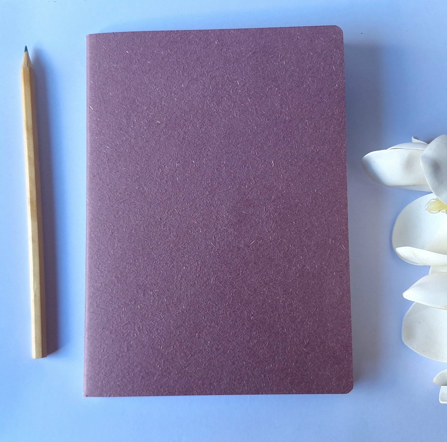 Vintage Berry Purple Notebook with Recycled Cover and Stitched Spine - A5 A6 A7