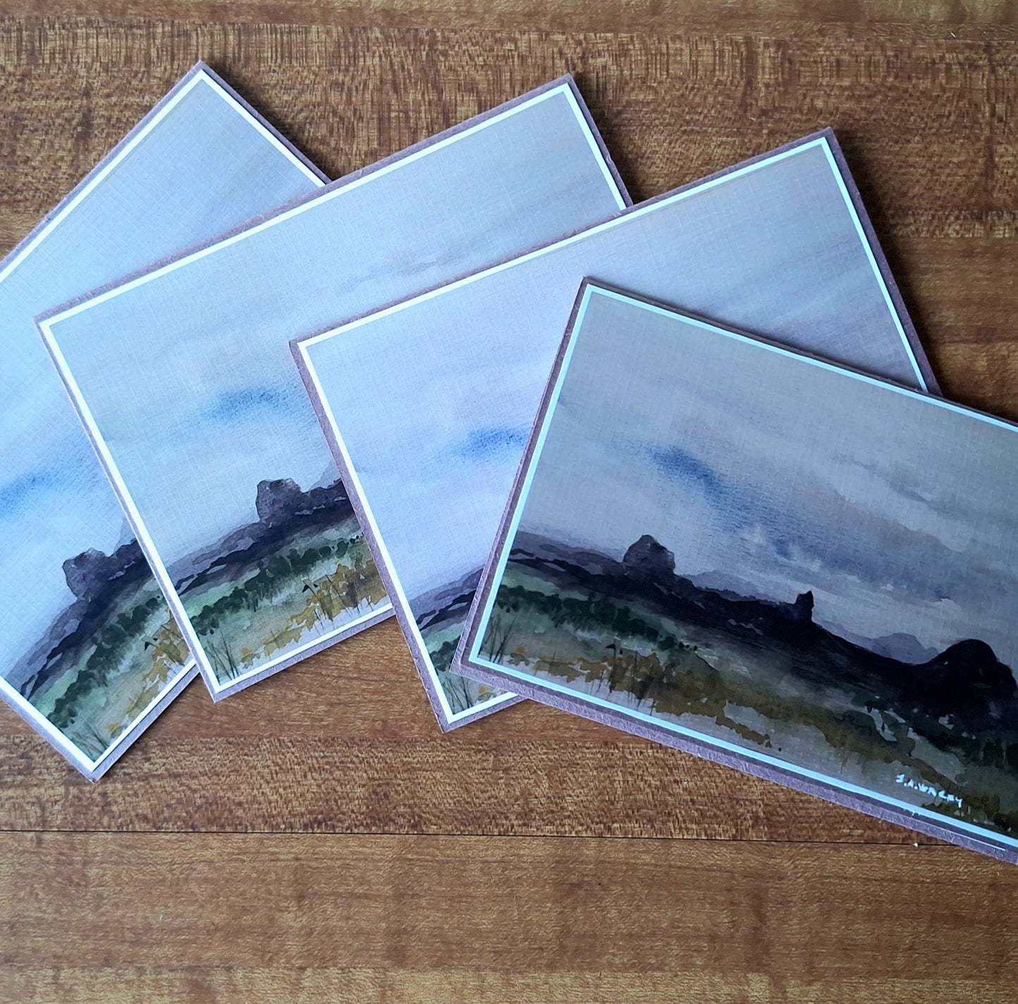 Greeting Card - Glasshouse Mountains - Moody Weather