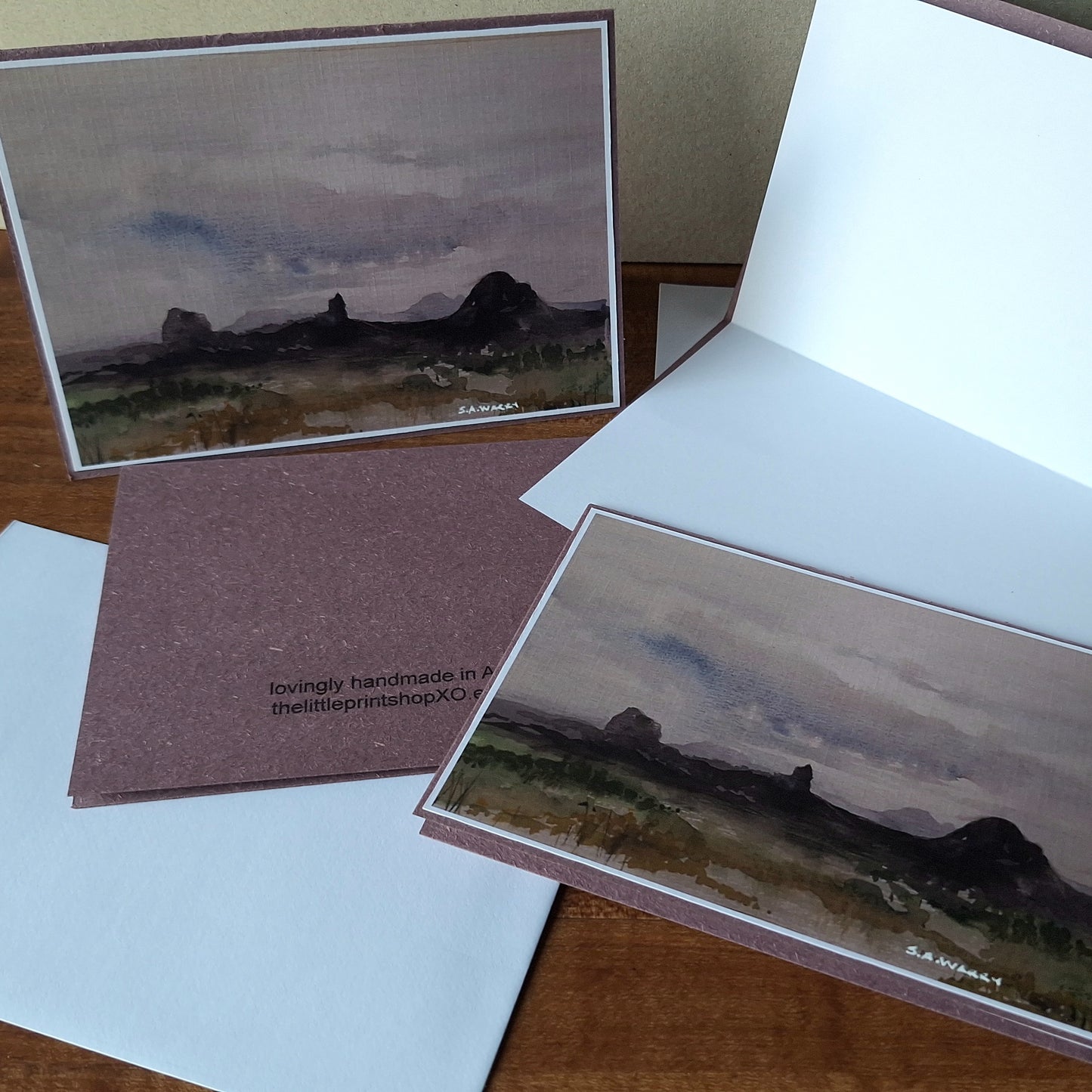 Greeting Card - Glasshouse Mountains - Moody Weather