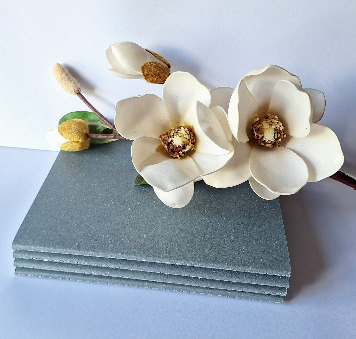 Smoky Blue Notebook with recycled cover and stitched spine - A5 A6 A7