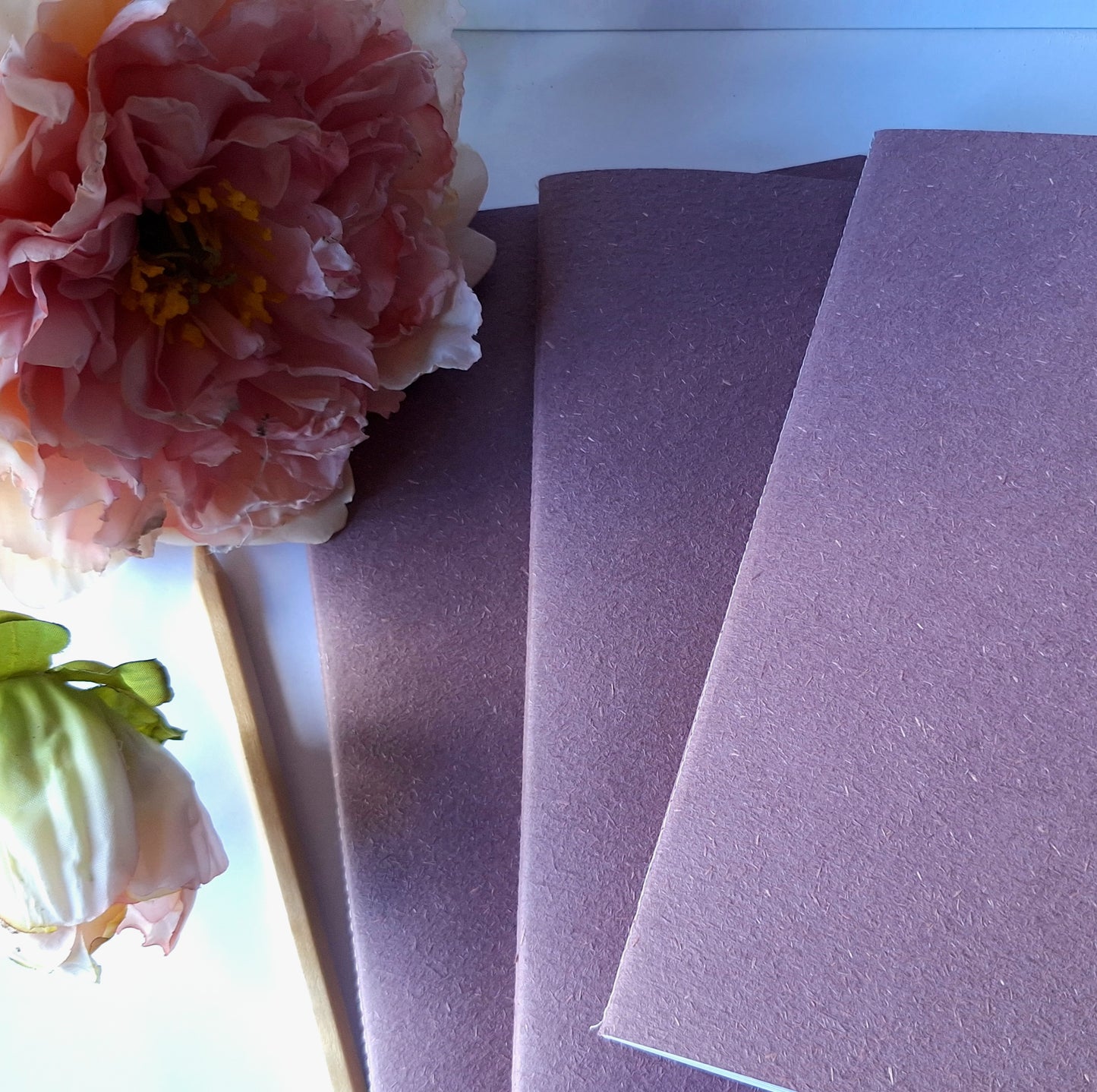 Vintage Berry Purple Notebook with Recycled Cover and Stitched Spine - A5 A6 A7