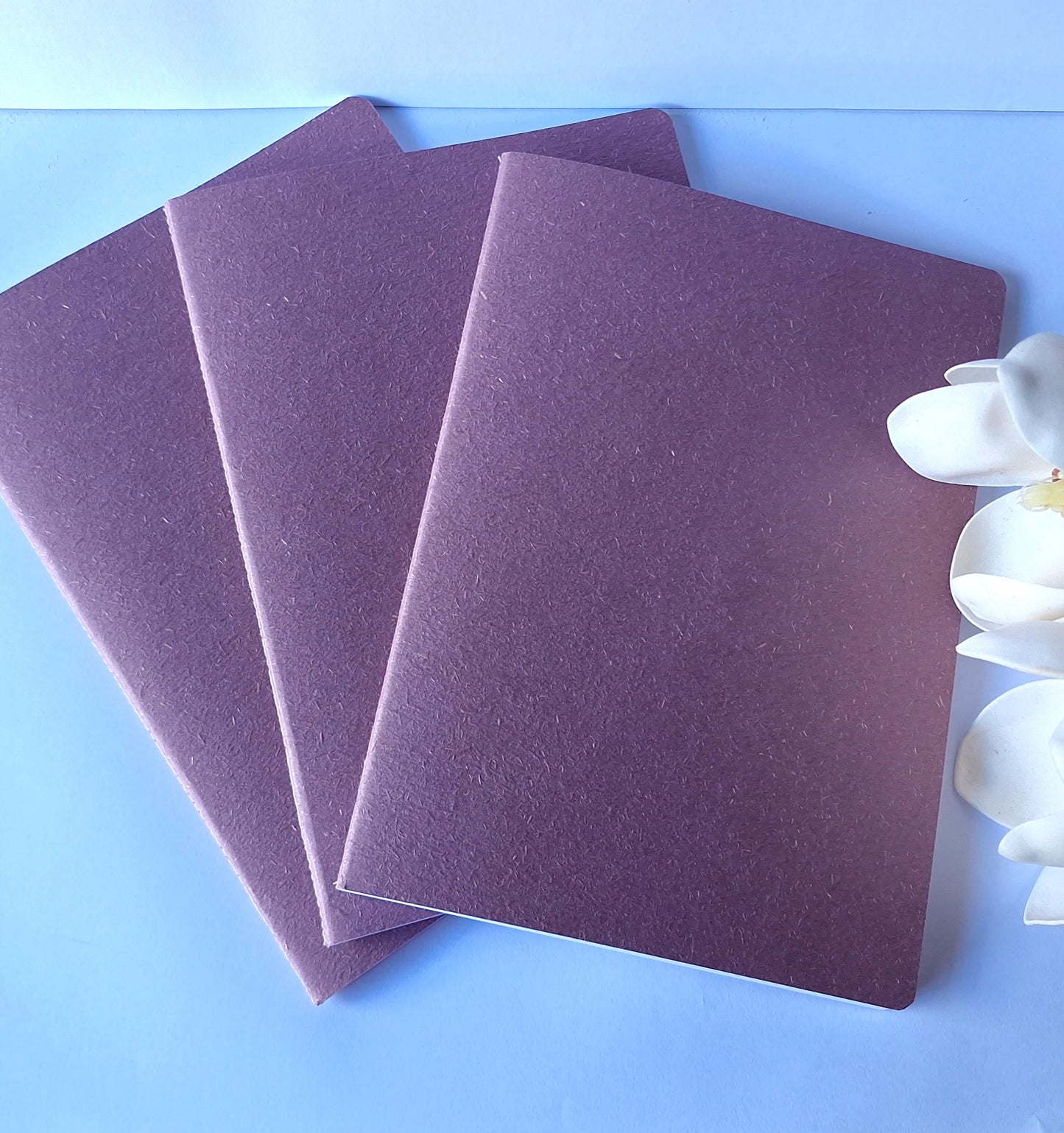 Vintage Berry Purple Notebook with Recycled Cover and Stitched Spine - A5 A6 A7