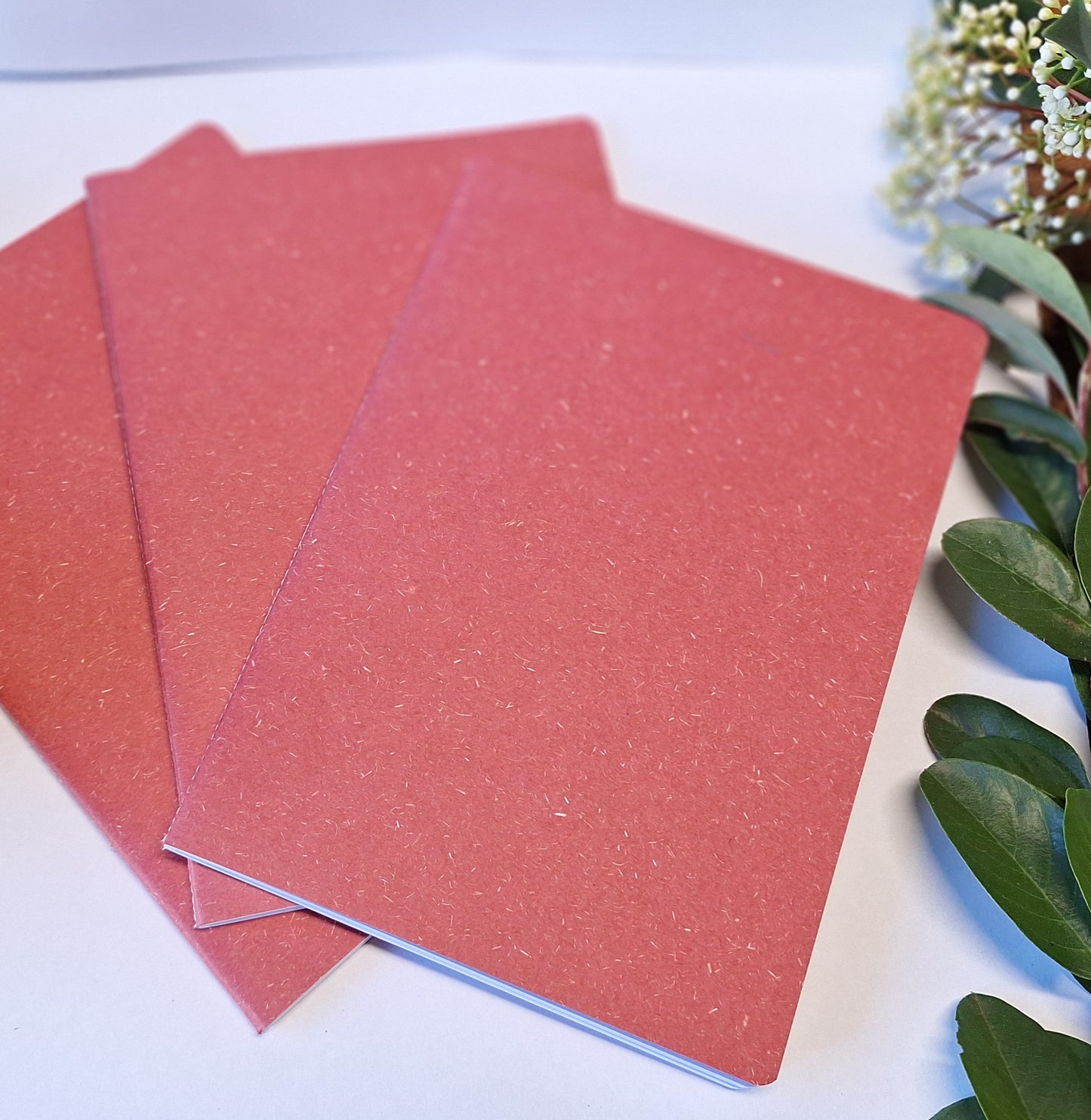 Brick Red Coloured Notebook with Recycled Cover and Stitched Spine - A5 A6 A7